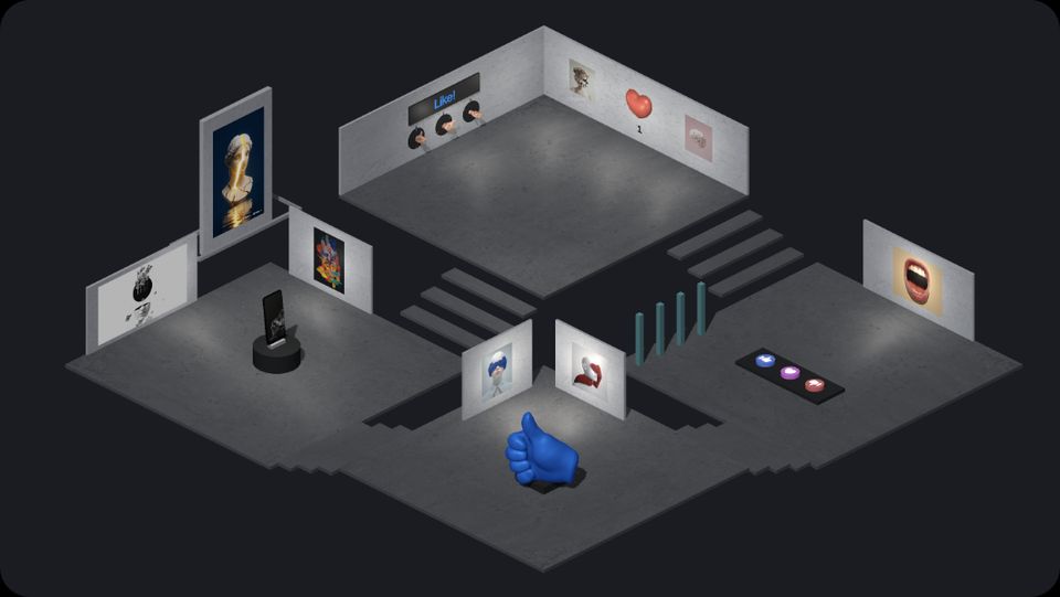 Uno spazio concept con una galleria scura